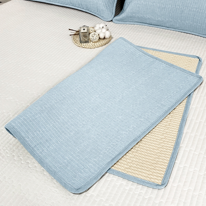 91家纺网 家纺一手货源 找家纺 拾小柒 2025新款纯色全棉色织水洗棉防水隔脏姨妈垫护理垫 浅蓝色 不防水