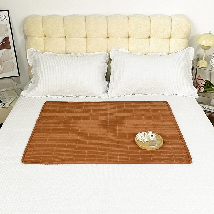 91家纺网 家纺一手货源 找家纺 拾小柒 2025新款纯色全棉色织水洗棉防水隔脏姨妈垫护理垫 焦糖色 防水