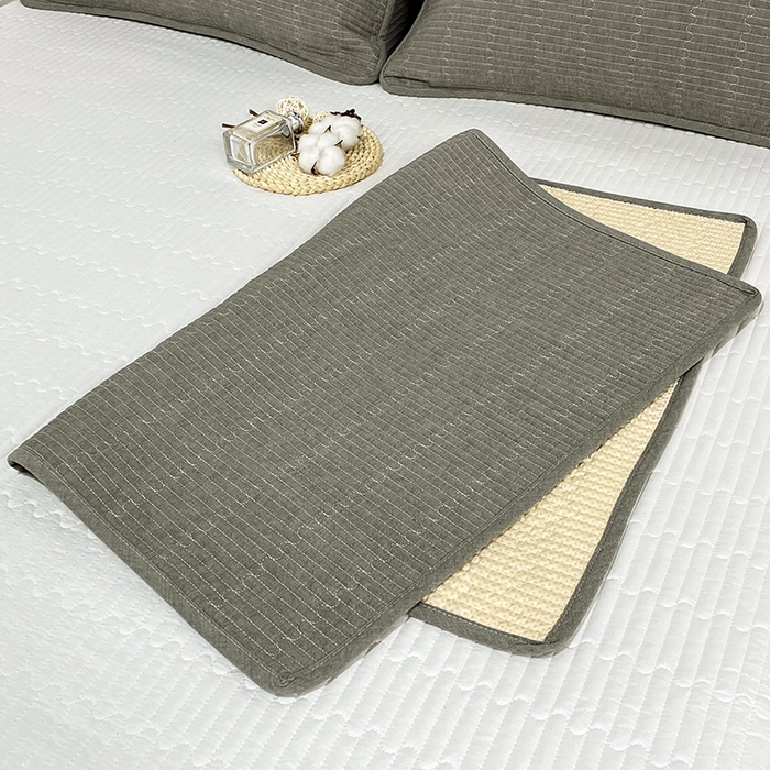 91家纺网 家纺一手货源 找家纺 拾小柒 2025新款纯色全棉色织水洗棉防水隔脏姨妈垫护理垫 青灰色 不防水