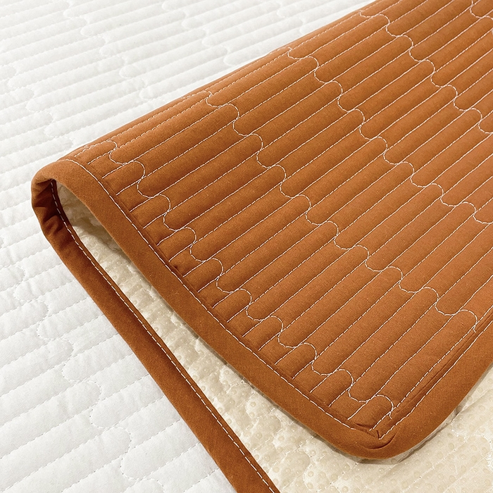 91家纺网 家纺一手货源 找家纺 拾小柒 2025新款纯色全棉色织水洗棉防水隔脏姨妈垫护理垫 焦糖色 不防水