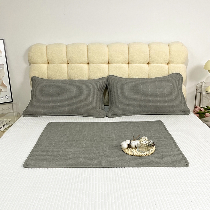 91家纺网 家纺一手货源 找家纺 拾小柒 2025新款纯色全棉色织水洗棉防水隔脏姨妈垫护理垫 青灰色 不防水