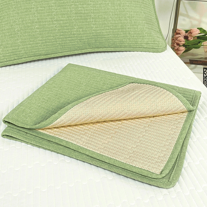 91家纺网 家纺一手货源 找家纺 拾小柒 2025新款纯色全棉色织水洗棉防水隔脏姨妈垫护理垫 浅绿色 不防水