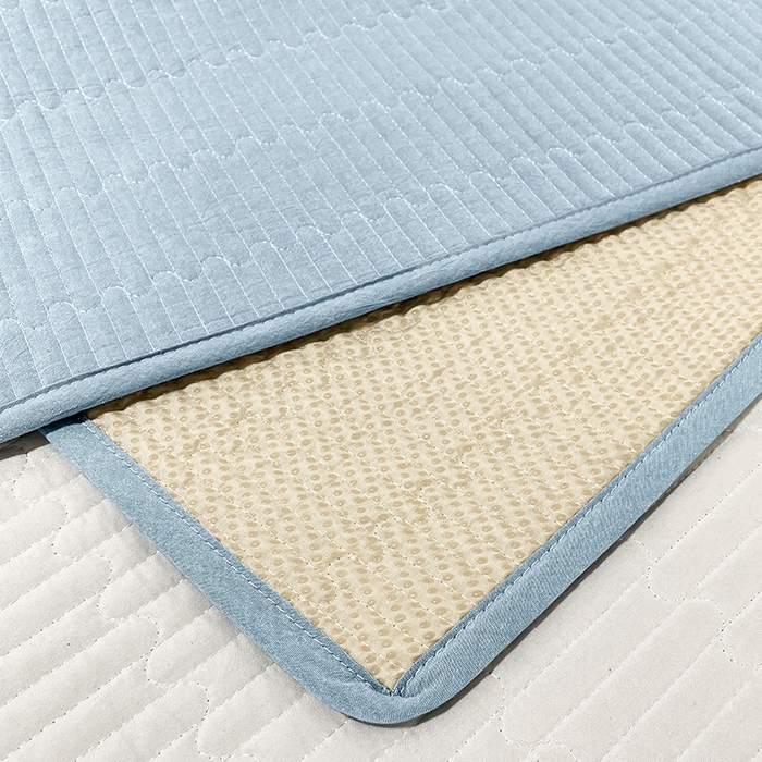 91家纺网 家纺一手货源 找家纺 拾小柒 2025新款纯色全棉色织水洗棉防水隔脏姨妈垫护理垫 浅蓝色 不防水