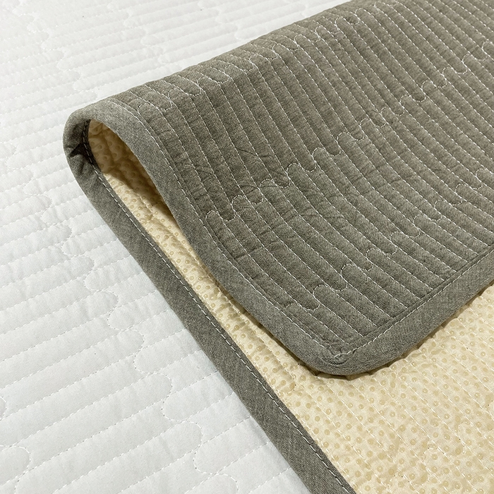 91家纺网 家纺一手货源 找家纺 拾小柒 2025新款纯色全棉色织水洗棉防水隔脏姨妈垫护理垫 青灰色 不防水