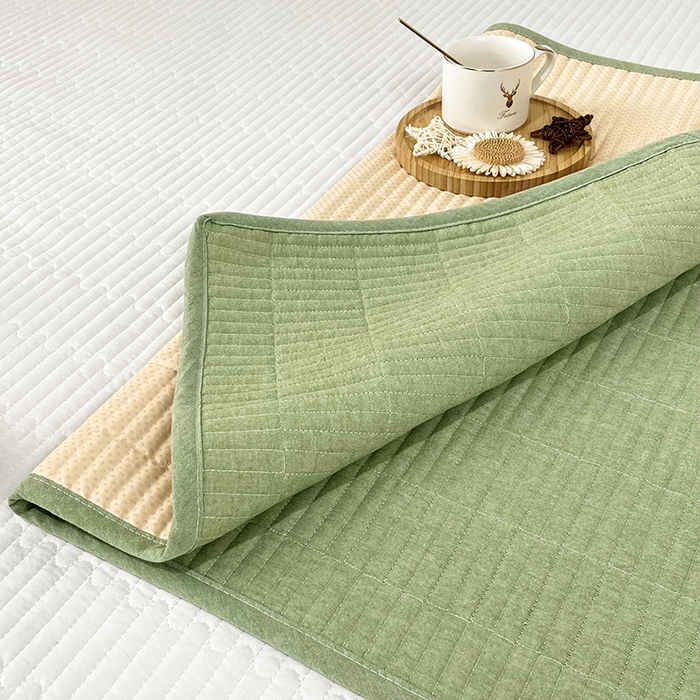 91家纺网 家纺一手货源 找家纺 拾小柒 2025新款纯色全棉色织水洗棉防水隔脏姨妈垫护理垫 浅绿色 防水