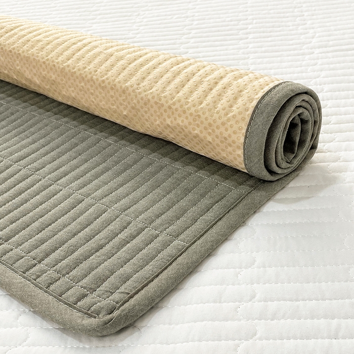 91家纺网 家纺一手货源 找家纺 拾小柒 2025新款纯色全棉色织水洗棉防水隔脏姨妈垫护理垫 青灰色 防水