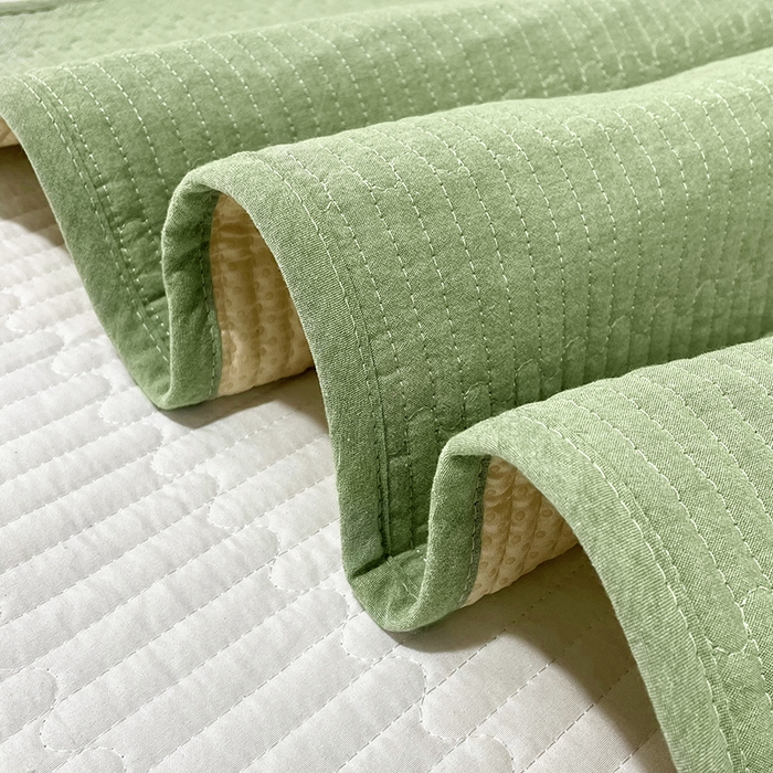 91家纺网 家纺一手货源 找家纺 拾小柒 2025新款纯色全棉色织水洗棉防水隔脏姨妈垫护理垫 浅绿色 不防水