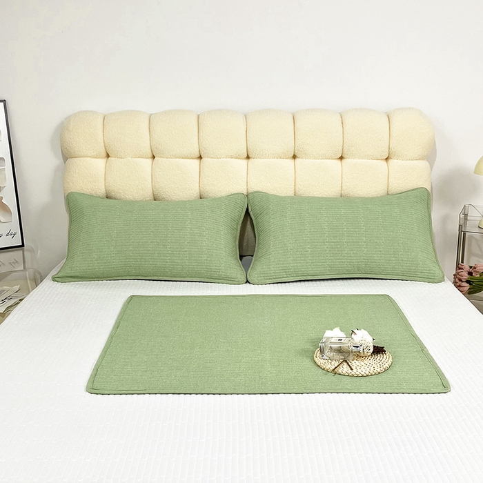 91家纺网 家纺一手货源 找家纺 拾小柒 2025新款纯色全棉色织水洗棉防水隔脏姨妈垫护理垫 浅绿色 不防水