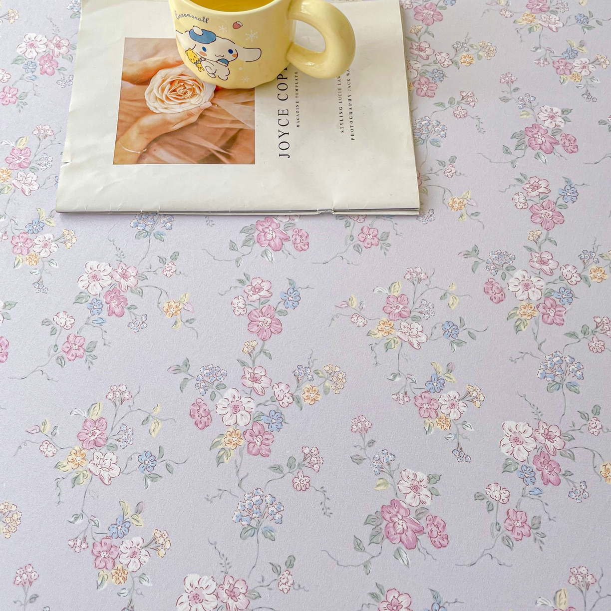 91家纺网 家纺一手货源 找家纺 棉乐町家居 2025新款木棉双层纱印花床笠 紫丁香