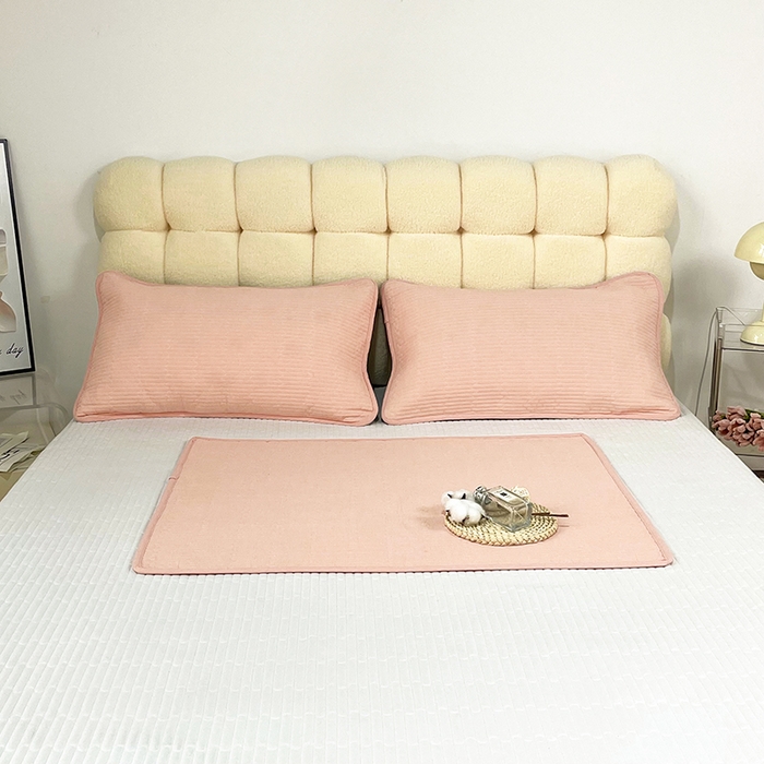 91家纺网 家纺一手货源 找家纺 拾小柒 2025新款纯色全棉色织水洗棉防水隔脏姨妈垫护理垫 粉玉色 不防水