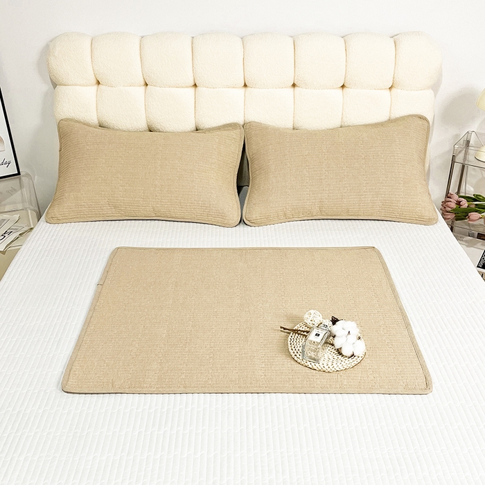 91家纺网 家纺一手货源 找家纺 拾小柒 2025新款纯色全棉色织水洗棉防水隔脏姨妈垫护理垫 卡其色 不防水