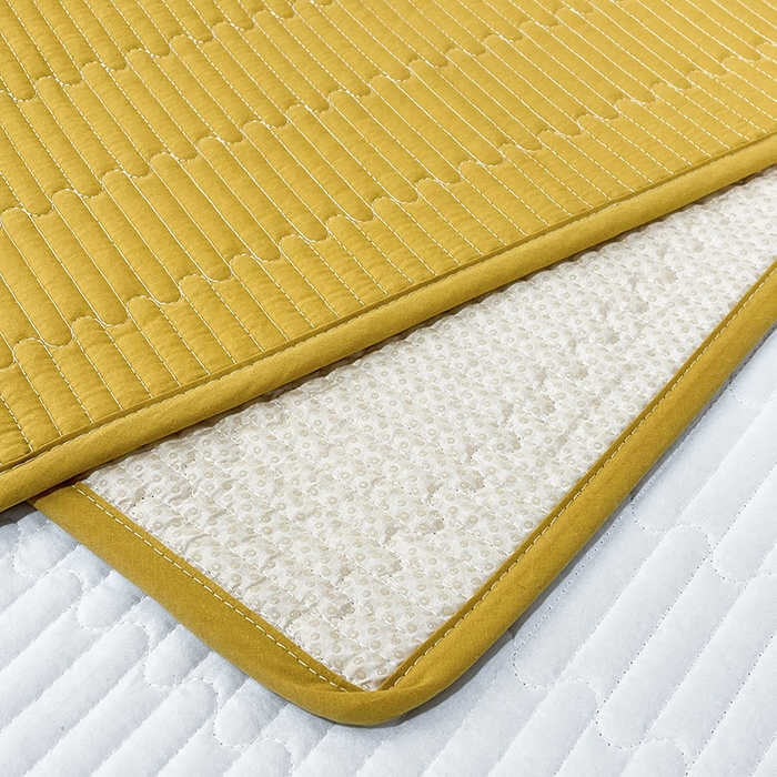 91家纺网 家纺一手货源 找家纺 拾小柒 2025新款纯色全棉色织水洗棉防水隔脏姨妈垫护理垫 姜黄色 不防水