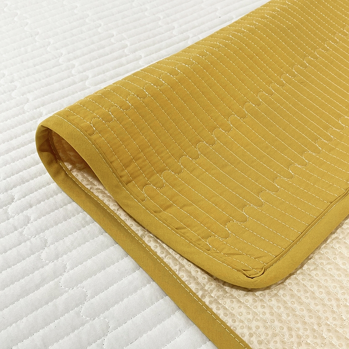 91家纺网 家纺一手货源 找家纺 拾小柒 2025新款纯色全棉色织水洗棉防水隔脏姨妈垫护理垫 姜黄色 不防水