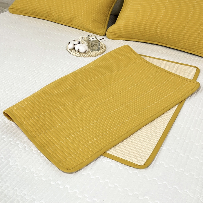 91家纺网 家纺一手货源 找家纺 拾小柒 2025新款纯色全棉色织水洗棉防水隔脏姨妈垫护理垫 姜黄色 不防水