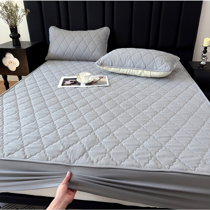 91家纺网 家纺一手货源 找家纺 （总）美洲琳 2025新款A类凉席三件套冰豆豆冰丝席床单床裙床盖款-幽梦