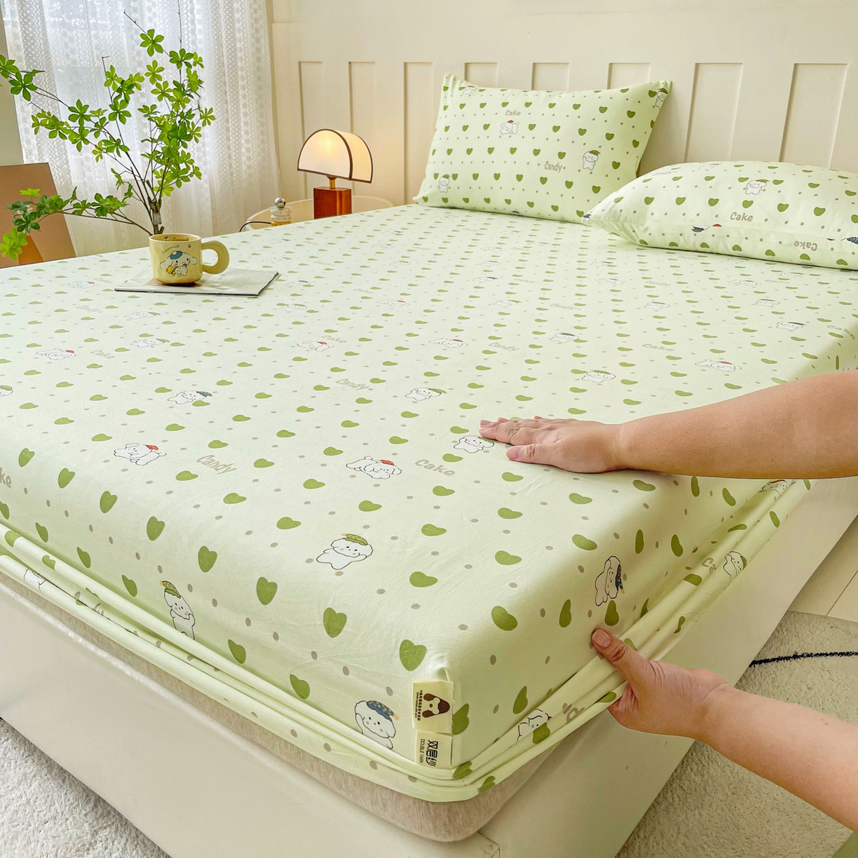 91家纺网 家纺一手货源 找家纺 （总）金泰莱 2025新款木棉双层纱印花床笠