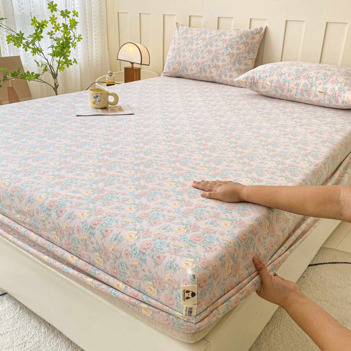 91家纺网 家纺一手货源 找家纺 （总）金泰莱 2025新款木棉双层纱印花床笠