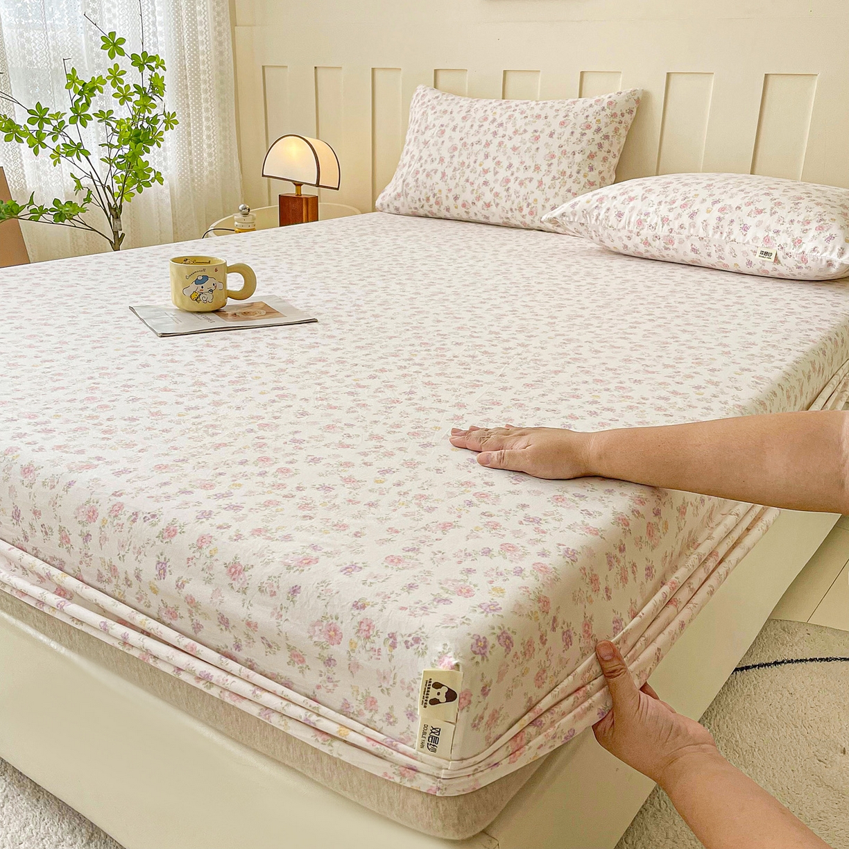 91家纺网 家纺一手货源 找家纺 （总）金泰莱 2025新款木棉双层纱印花床笠