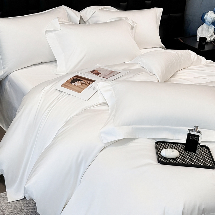 91家纺网 家纺一手货源 找家纺 （总）星蕴家纺 2025新款A类贡缎纯色长绒棉纯棉全棉四件套-多伦多