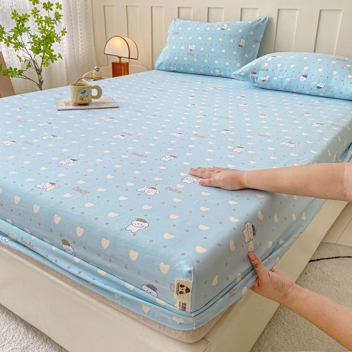 91家纺网 家纺一手货源 找家纺 （总）金泰莱 2025新款木棉双层纱印花床笠