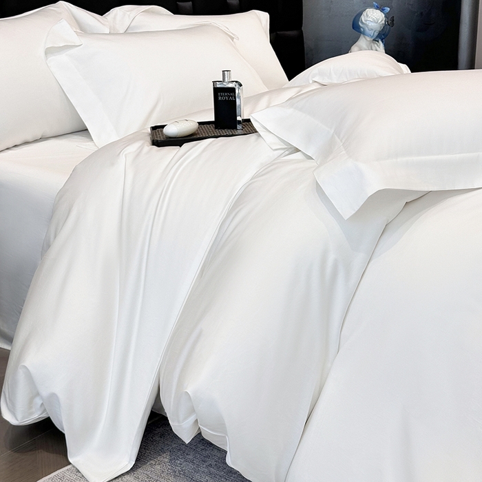 91家纺网 家纺一手货源 找家纺 星蕴家纺 2025新款A类贡缎纯色长绒棉纯棉全棉四件套-多伦多 多伦多-贵族白