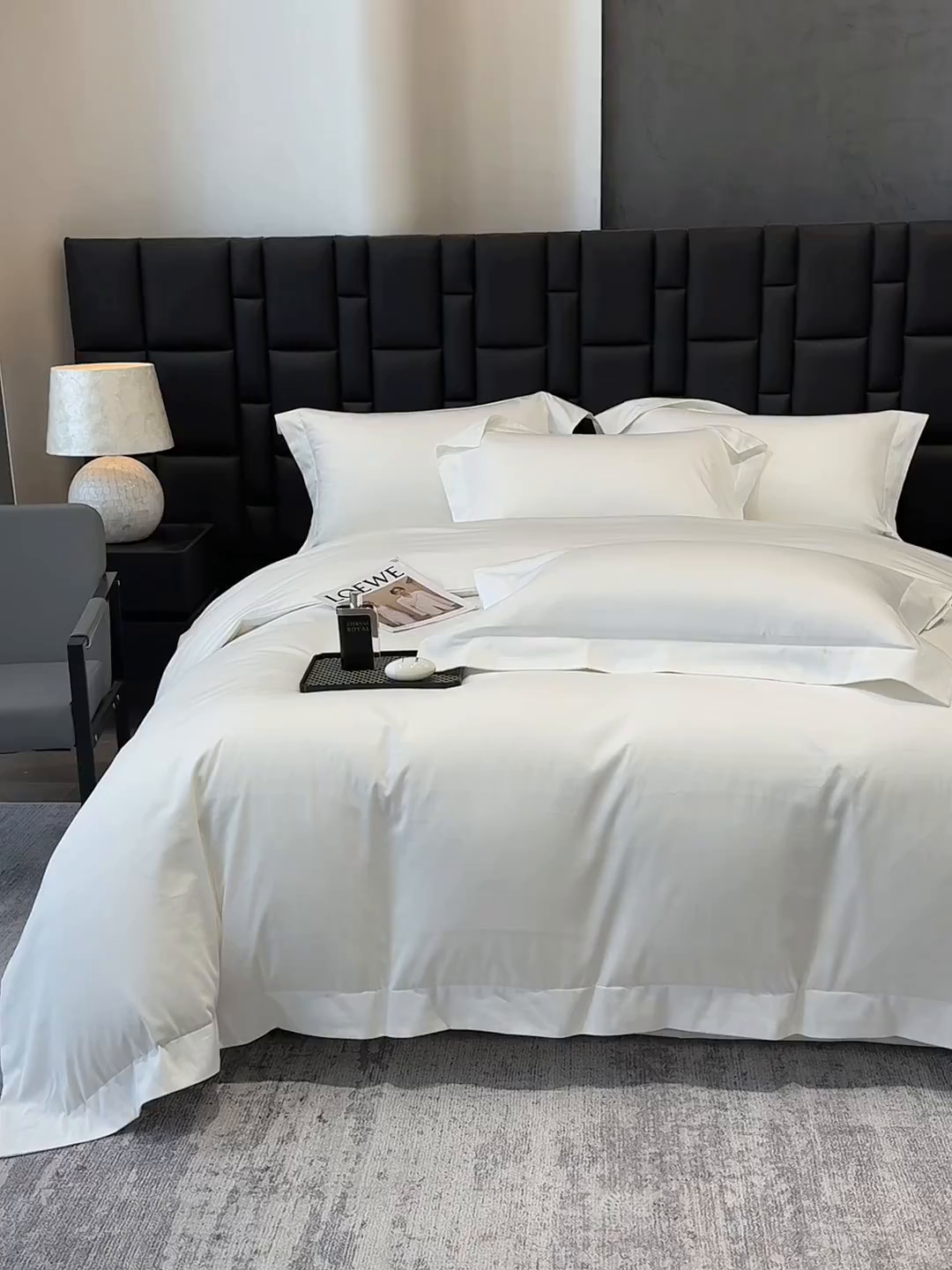 91家纺网 家纺一手货源 找家纺 星蕴家纺 2025新款A类贡缎纯色长绒棉纯棉全棉四件套-多伦多 多伦多-贵族白