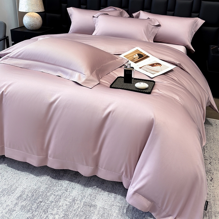 星蕴家纺 2025新款A类贡缎纯色长绒棉纯棉全棉四件套-多伦多 多伦多-豆沙色