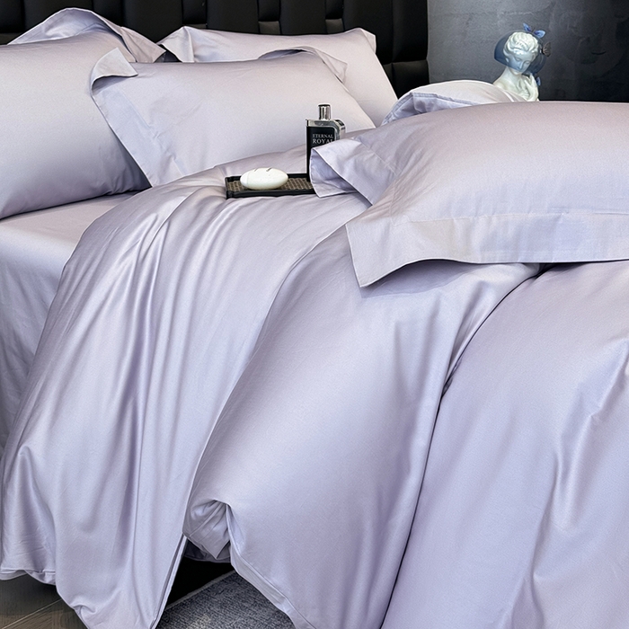 91家纺网 家纺一手货源 找家纺 星蕴家纺 2025新款A类贡缎纯色长绒棉纯棉全棉四件套-多伦多 多伦多-梦幻紫