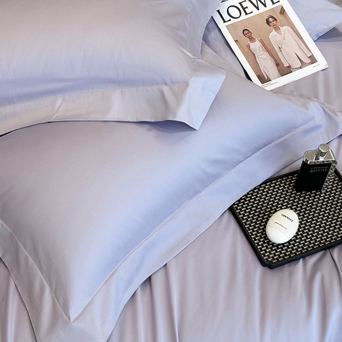 91家纺网 家纺一手货源 找家纺 星蕴家纺 2025新款A类贡缎纯色长绒棉纯棉全棉四件套-多伦多 多伦多-梦幻紫