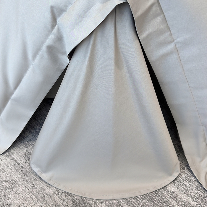 91家纺网 家纺一手货源 找家纺 星蕴家纺 2025新款A类贡缎纯色长绒棉纯棉全棉四件套-多伦多 多伦多-山灰色