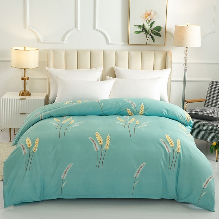 91家纺网 家纺一手货源 找家纺 爱诗诺2025加厚生态棉磨毛四件套高克重植物羊绒四件套大量现货 风吹麦浪