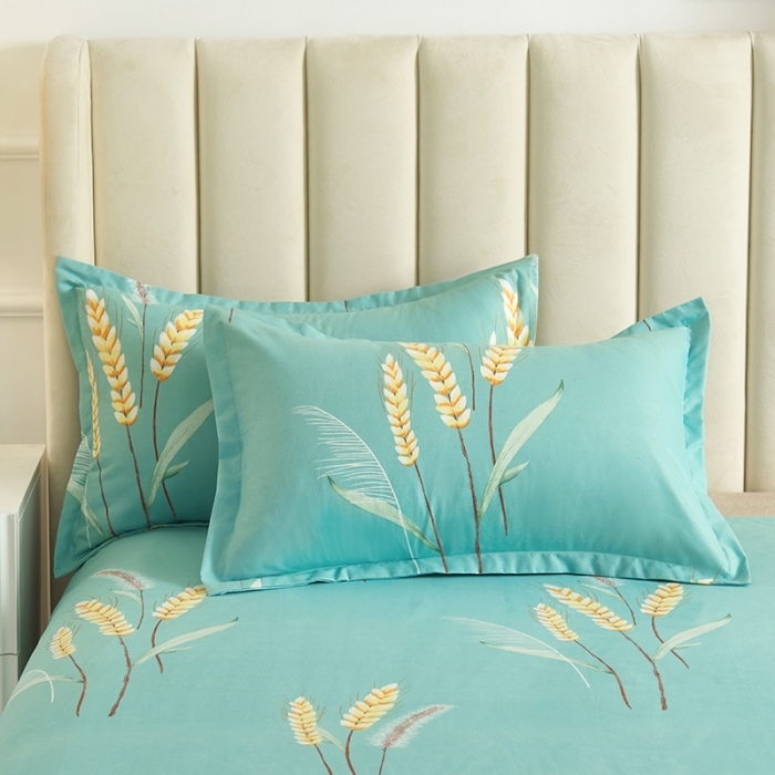 91家纺网 家纺一手货源 找家纺 爱诗诺2025加厚生态棉磨毛四件套高克重植物羊绒四件套大量现货 风吹麦浪