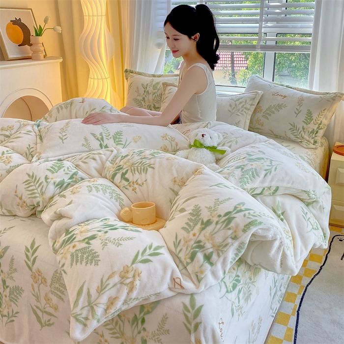 91家纺网 家纺一手货源 找家纺 （总）凯儿2025加厚A类印花牛奶绒单品四件套 