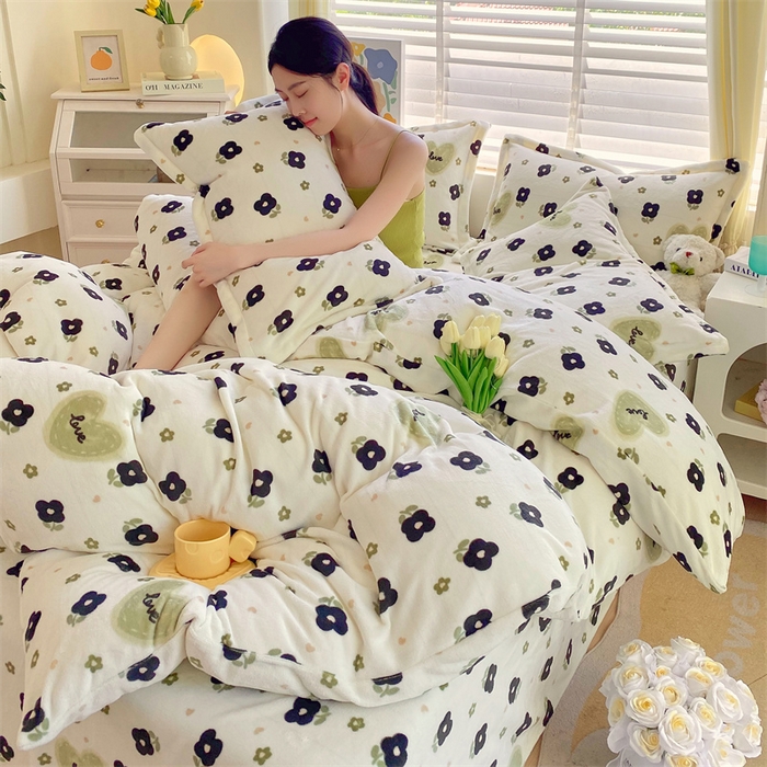 91家纺网 家纺一手货源 找家纺 （总）凯儿2025加厚A类印花牛奶绒单品四件套 