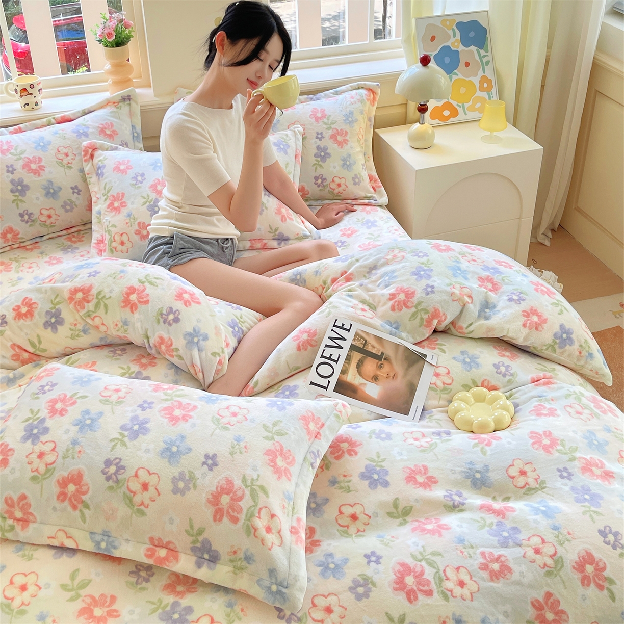 91家纺网 家纺一手货源 找家纺 （总）凯儿2025加厚A类印花牛奶绒单品四件套 