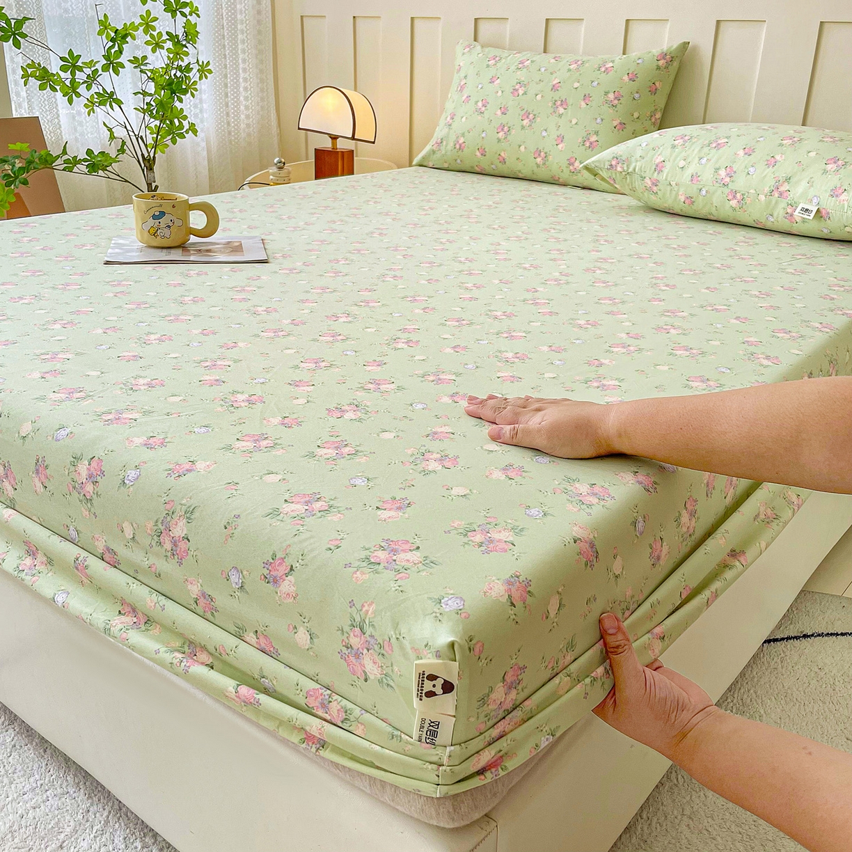 金泰莱 2025新款木棉双层纱印花床笠 花枝绚烂