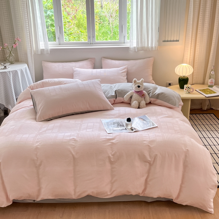 91家纺网 家纺一手货源 找家纺 （总）言一 2025秋冬新品A类60S新疆长绒棉纯棉陶瓷轻磨毛四件套提花全棉床单被套不掉毛2