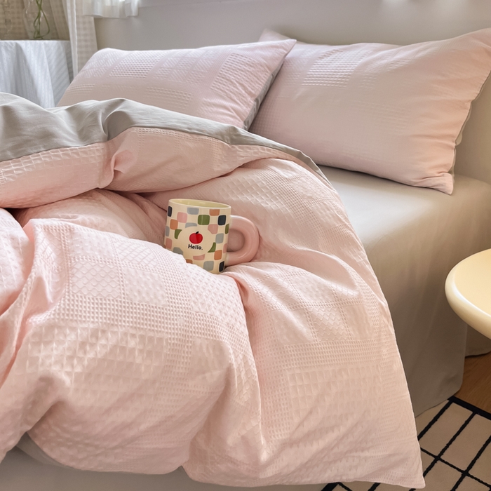 91家纺网 家纺一手货源 找家纺 （总）言一 2025秋冬新品A类60S新疆长绒棉纯棉陶瓷轻磨毛四件套提花全棉床单被套不掉毛2