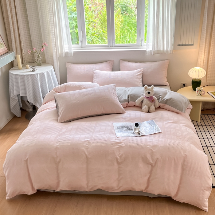 91家纺网 家纺一手货源 找家纺 （总）言一 2025秋冬新品A类60S新疆长绒棉纯棉陶瓷轻磨毛四件套提花全棉床单被套不掉毛2