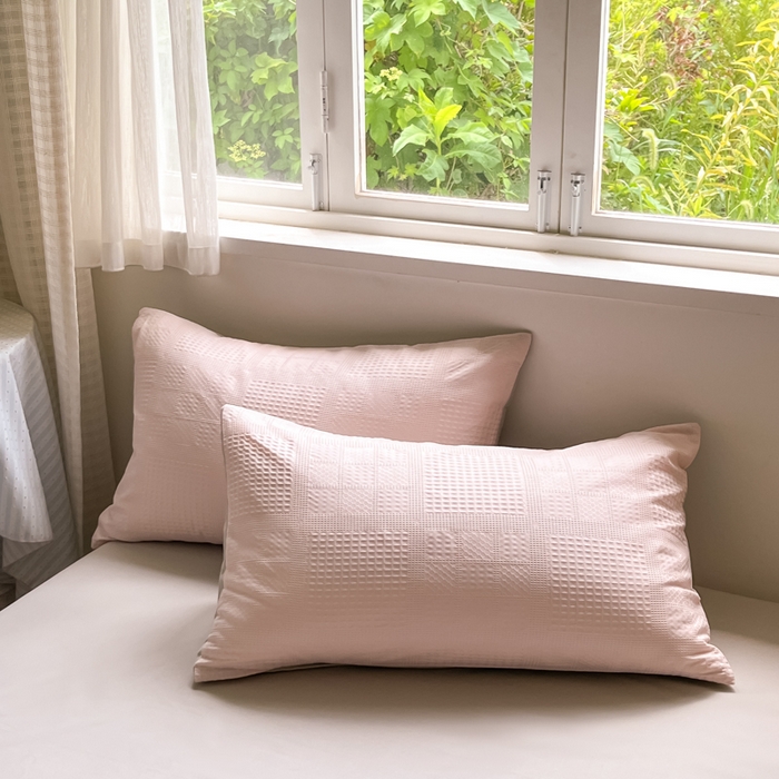 91家纺网 家纺一手货源 找家纺 言一 2025秋冬新品A类60S新疆长绒棉纯棉陶瓷轻磨毛四件套提花全棉床单被套不掉毛2 粉玉+空气灰