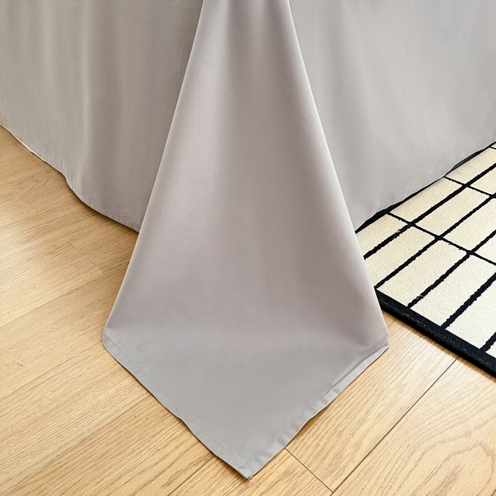 91家纺网 家纺一手货源 找家纺 言一 2025秋冬新品A类60S新疆长绒棉纯棉陶瓷轻磨毛四件套提花全棉床单被套不掉毛2 米月白+山灰