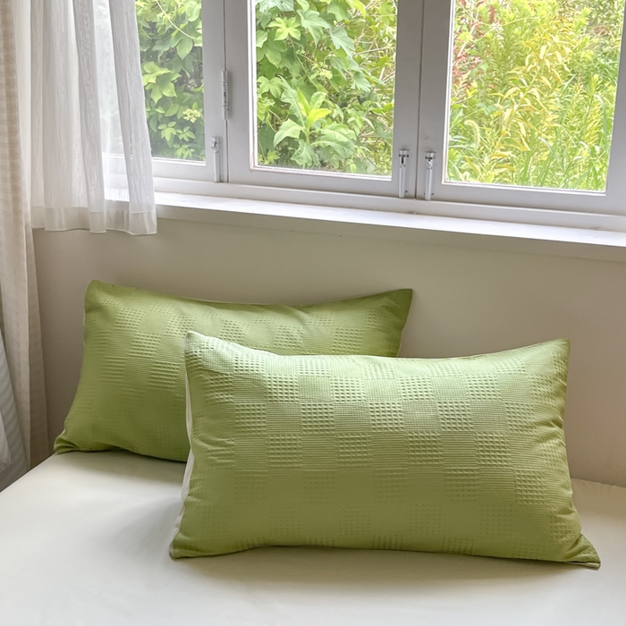 91家纺网 家纺一手货源 找家纺 言一 2025秋冬新品A类60S新疆长绒棉纯棉陶瓷轻磨毛四件套提花全棉床单被套不掉毛2 豆绿+浅灰绿