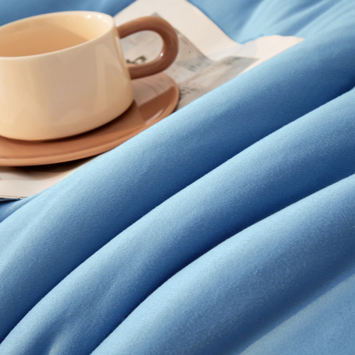 91家纺网 家纺一手货源 找家纺 居易简 2025新款针织棉大豆被冬被加厚春秋被被子被芯10%大豆纤维 （包质检） 深睡蓝+山青