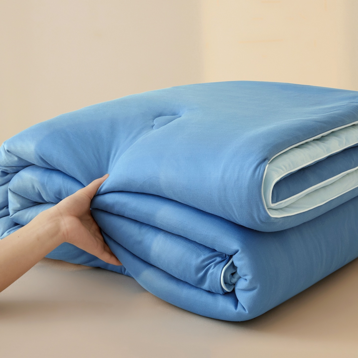 91家纺网 家纺一手货源 找家纺 居易简 2025新款针织棉大豆被冬被加厚春秋被被子被芯10%大豆纤维 （包质检） 深睡蓝+山青