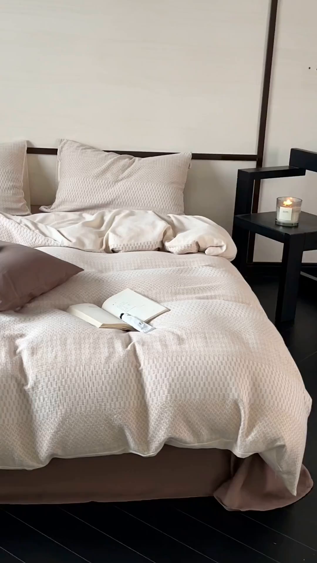 91家纺网 家纺一手货源 找家纺 玛奇朵 2024新品韩国A类侘寂风色织提花双层皱皱纱四件套-流光溢彩系列 流光溢彩-卡其