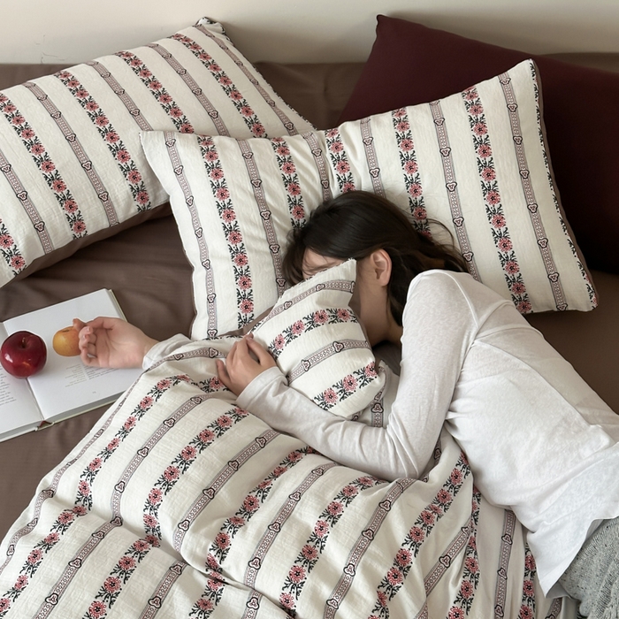 91家纺网 家纺一手货源 找家纺 （总）玛奇朵 2025新品A类纯棉双层纱提花四件套