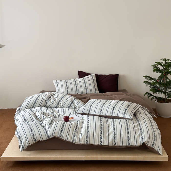 91家纺网 家纺一手货源 找家纺 （总）玛奇朵 2025新品A类纯棉双层纱提花四件套