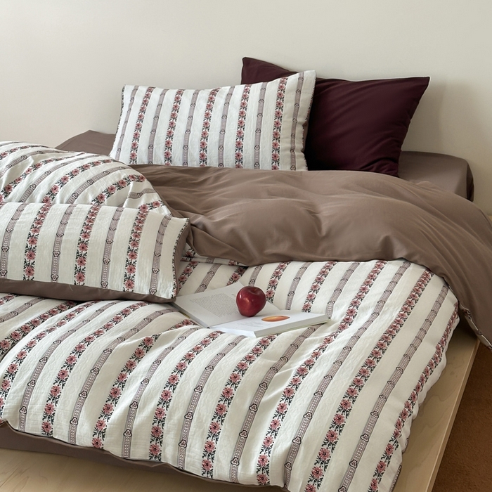 91家纺网 家纺一手货源 找家纺 （总）玛奇朵 2025新品A类纯棉双层纱提花四件套