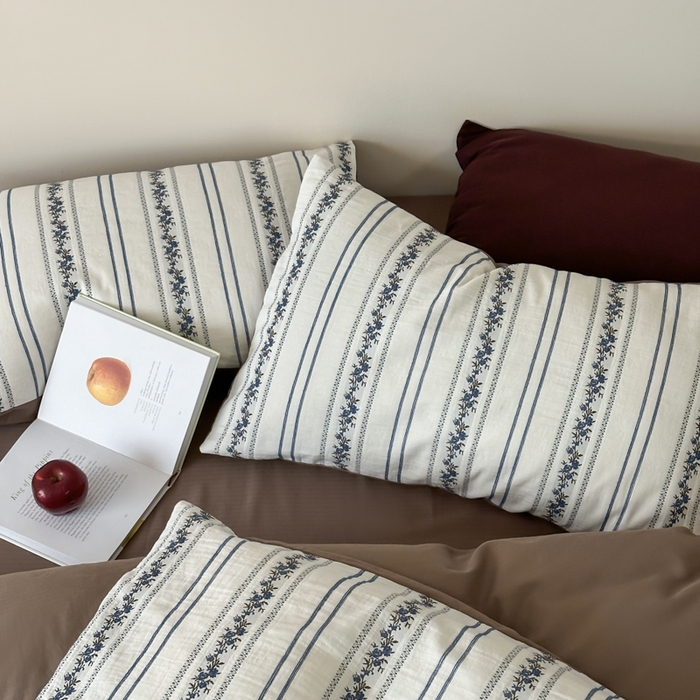 91家纺网 家纺一手货源 找家纺 玛奇朵 2025新品A类纯棉双层纱提花四件套 棕意盎然