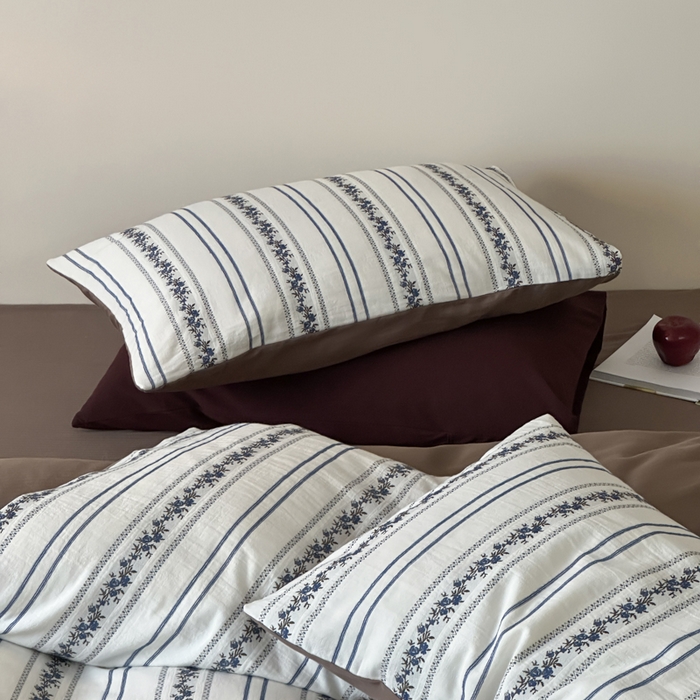 91家纺网 家纺一手货源 找家纺 玛奇朵 2025新品A类纯棉双层纱提花四件套 棕意盎然